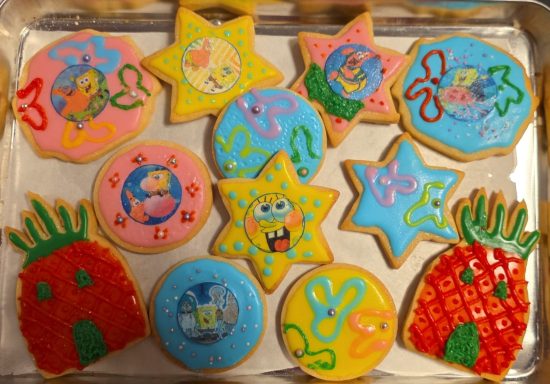 Sponge Bob themed sugar cookies