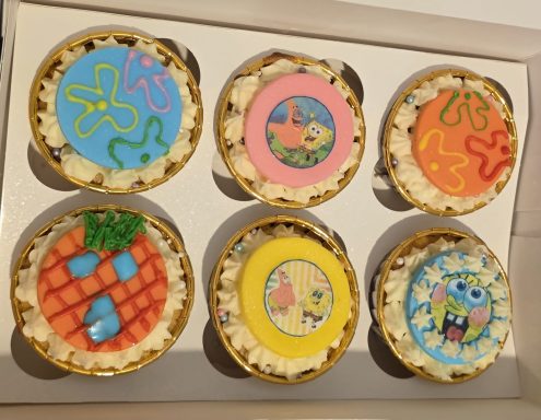 Sponge bob themed cupcake