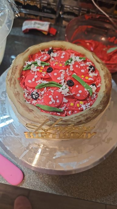 Pizza themed cake